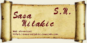 Saša Milakić vizit kartica